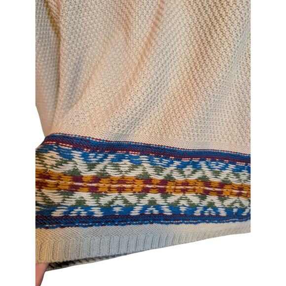 Boho Knit Hooded Fair Isle Sweater Hoodie Tribal Womens Cottage Peasant Women S - Picture 4 of 6